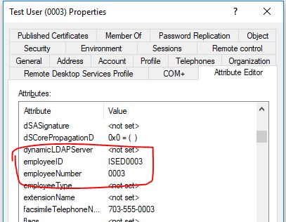 user employeeid and employeenumber attribute