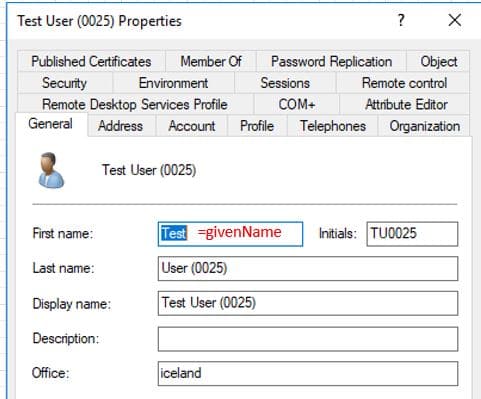 ldap first name field