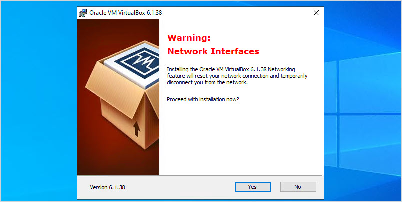 virtualbox network warning