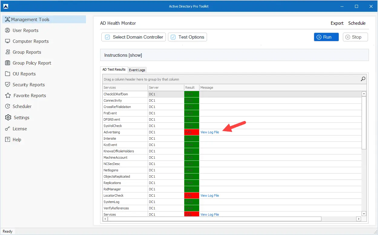 active directory health check tool