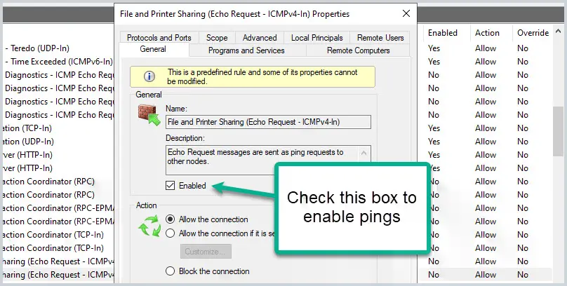 enable firewall rule