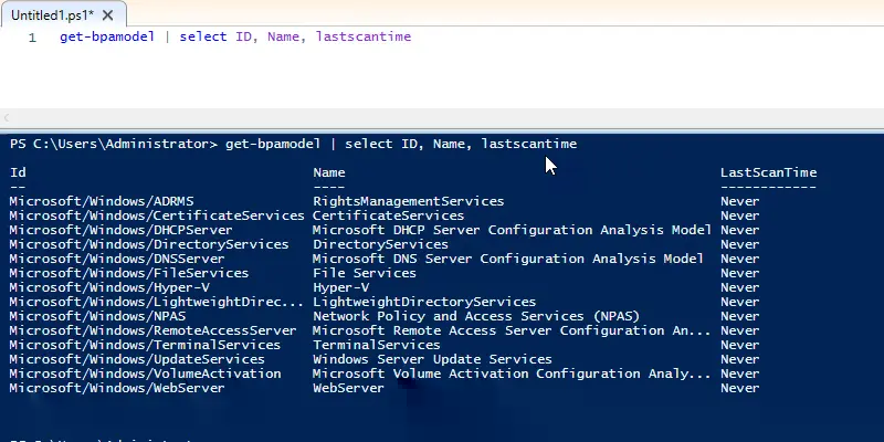 bpa powershell scan