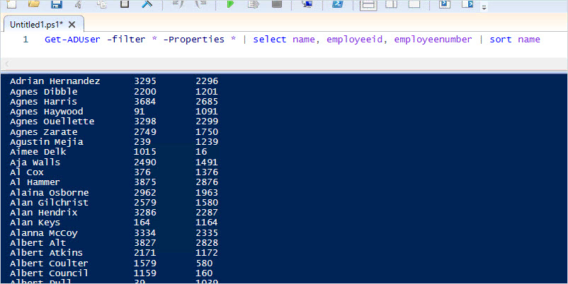 powershell verify employeeid has updated