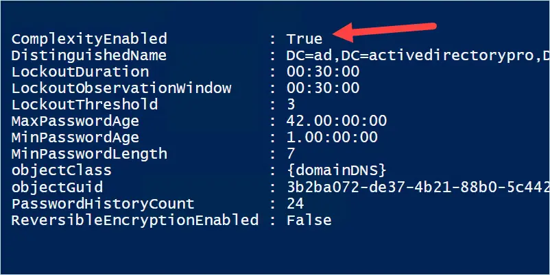 Active Directory password complexity requirements