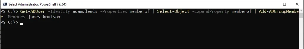 powershell command to copy group membership