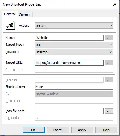 create a gpo shortcut