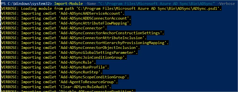 import adsync module