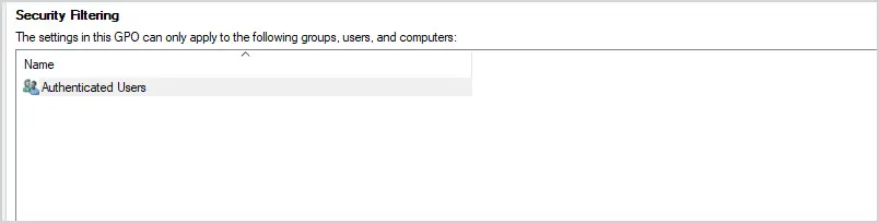 gpo security filtering