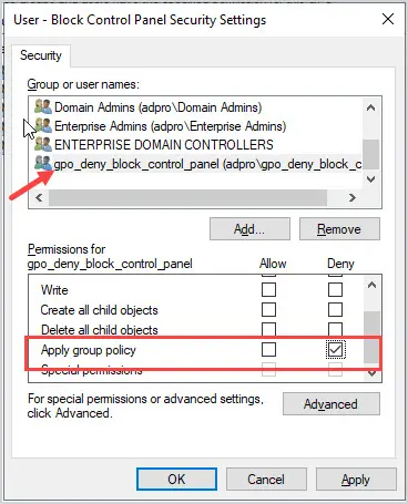 gpo apply group policy permissions