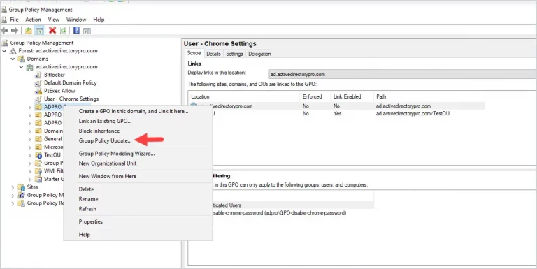 How to update group policy on remote computers