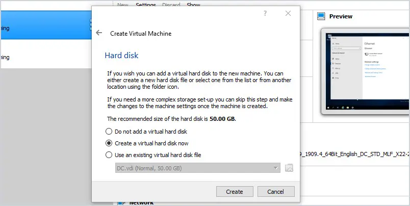 windows server hard disk settings