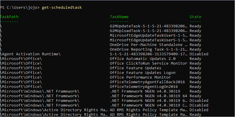 get-scheduledtasks example