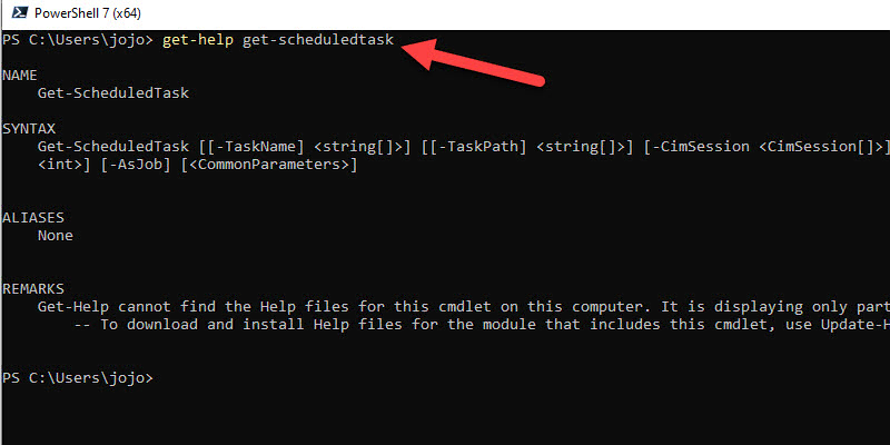 get-scheduledtasks syntax