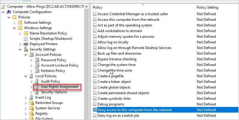 gpo user rights assignment