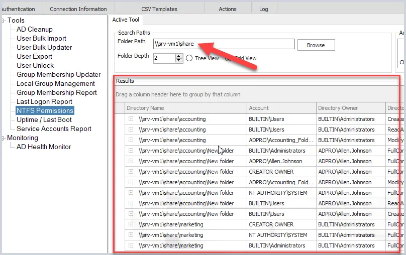 ntfs reporting tool