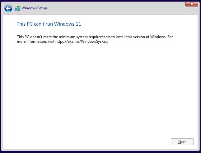 this pc can't run windows 11